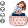 Ambesonne Black and White Storage Toy Bag Chair, Monochrome Interlocking Stripes Pattern with Modern Abstract Inspirations, Stuffed Animal Organizer Washable Bag, Large Size, White Black(Orange White)