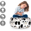 Ambesonne Black and White Storage Toy Bag Chair, Monochrome Interlocking Stripes Pattern with Modern Abstract Inspirations, Stuffed Animal Organizer Washable Bag, Large Size, White Black(Charcoal Grey Marigold)