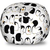 Ambesonne Black and White Storage Toy Bag Chair, Monochrome Interlocking Stripes Pattern with Modern Abstract Inspirations, Stuffed Animal Organizer Washable Bag, Large Size, White Black(Charcoal Grey Marigold)
