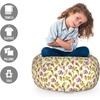 Ambesonne Black and White Storage Toy Bag Chair, Monochrome Interlocking Stripes Pattern with Modern Abstract Inspirations, Stuffed Animal Organizer Washable Bag, Large Size, White Black(Cream Purple)