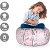 Ambesonne Black and White Storage Toy Bag Chair, Monochrome Interlocking Stripes Pattern with Modern Abstract Inspirations, Stuffed Animal Organizer Washable Bag, Large Size, White Black(Pastel Pink)