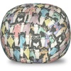 Ambesonne Black and White Storage Toy Bag Chair, Monochrome Interlocking Stripes Pattern with Modern Abstract Inspirations, Stuffed Animal Organizer Washable Bag, Large Size, White Black(Pink Grey)