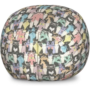 Ambesonne Black and White Storage Toy Bag Chair, Monochrome Interlocking Stripes Pattern with Modern Abstract Inspirations, Stuffed Animal Organizer Washable Bag, Large Size, White Black(Pink Grey)