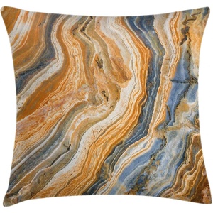 Ambesonne Eiffel Tower Throw Pillow Cushion Cover, Grunge Look Romantic Vintage Paris Scene Golden Yellow Tone Autumn Leaves and a Heart Shape, Decorative Square Accent Pillow Case, 16″ X 16″, Sepia(Blue Apricot)