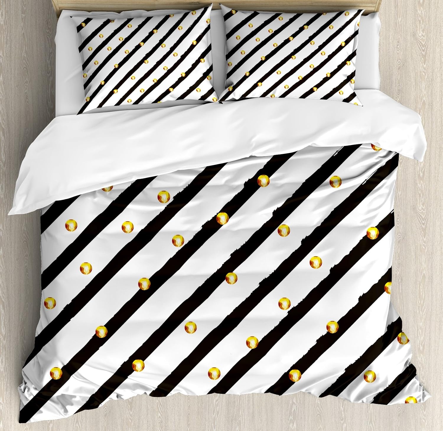 image:imageAmbesonne Halloween Duvet Cover Set Funny Bat with Plate Boo Fangs Scare Frighten Seasonal Cartoon Print Decorative 2 Piece Bedding Set with 1 Pillow Sham Twin Size White OrangeYellow White