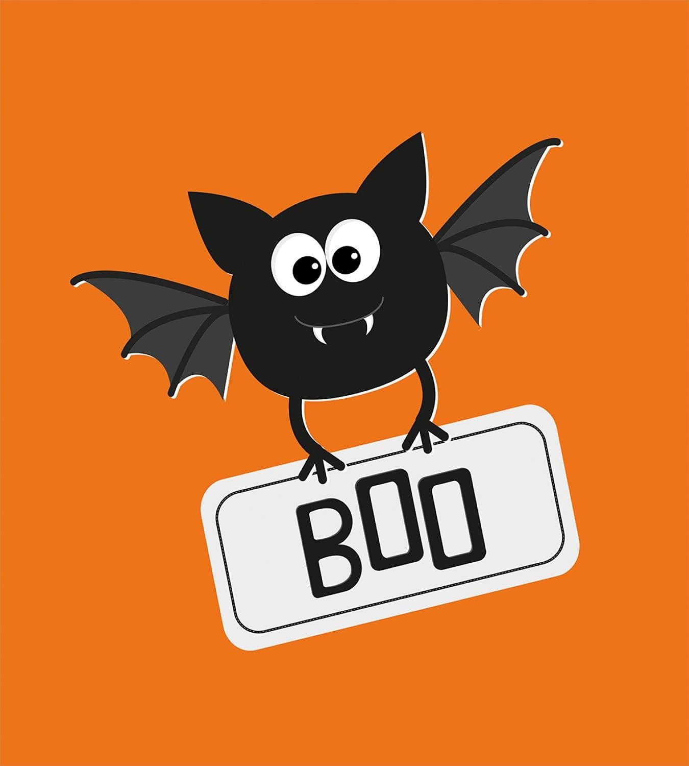 image:imageAmbesonne Halloween Duvet Cover Set Funny Bat with Plate Boo Fangs Scare Frighten Seasonal Cartoon Print Decorative 2 Piece Bedding Set with 1 Pillow Sham Twin Size White OrangeWhite Orange