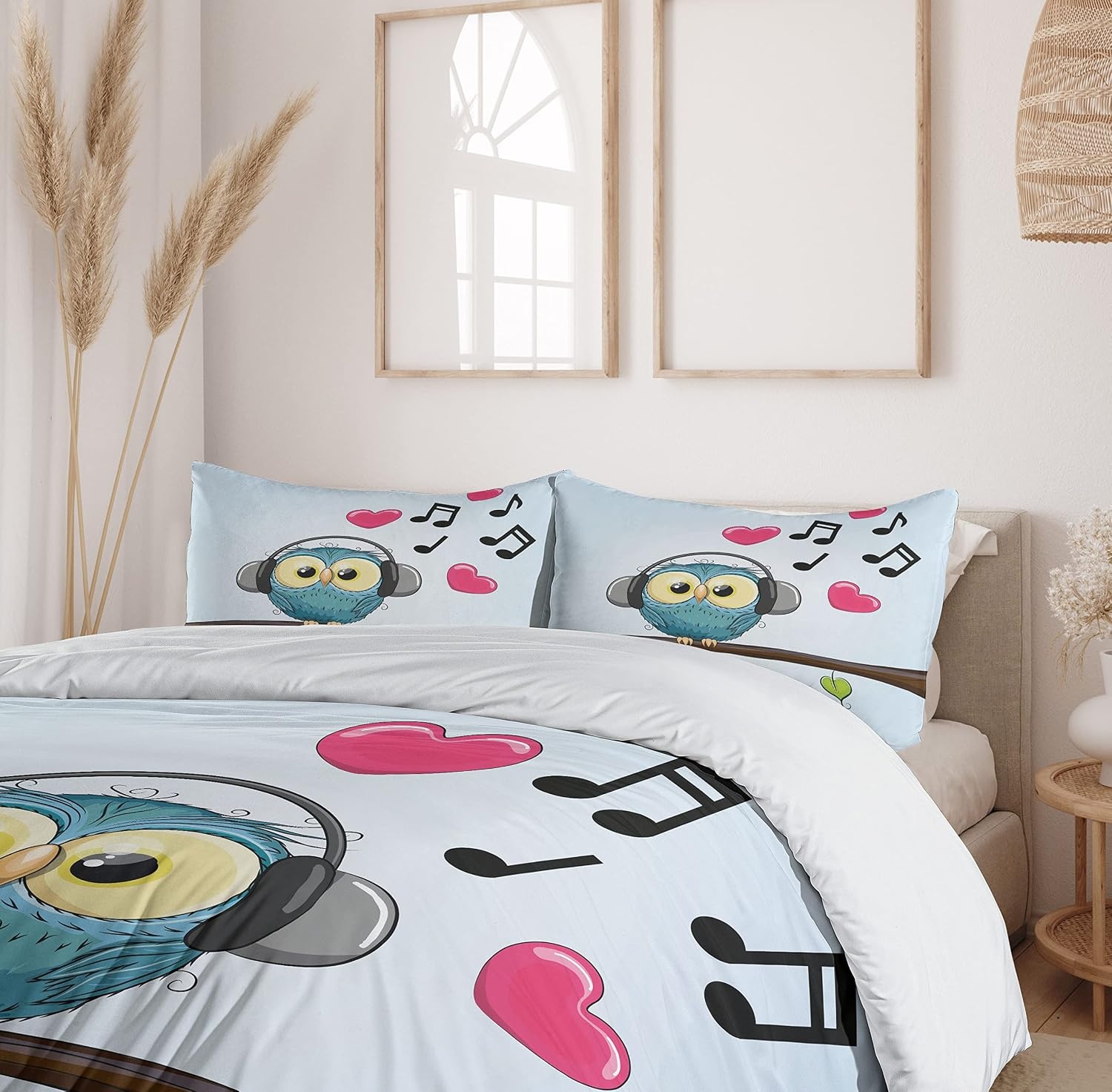 image:imageAmbesonne Halloween Duvet Cover Set Funny Bat with Plate Boo Fangs Scare Frighten Seasonal Cartoon Print Decorative 2 Piece Bedding Set with 1 Pillow Sham Twin Size White OrangeBlue Brown
