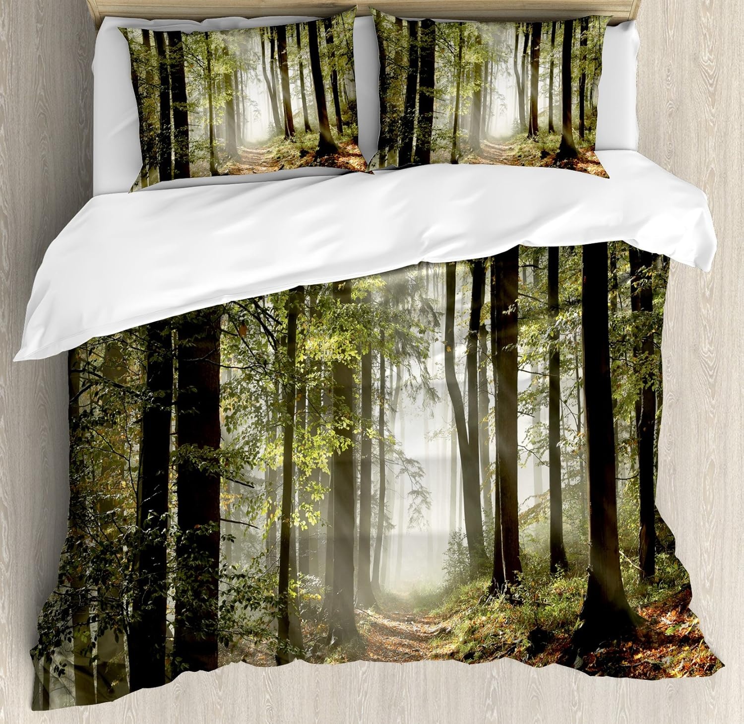 image:imageAmbesonne Halloween Duvet Cover Set Funny Bat with Plate Boo Fangs Scare Frighten Seasonal Cartoon Print Decorative 2 Piece Bedding Set with 1 Pillow Sham Twin Size White OrangeBrown Green