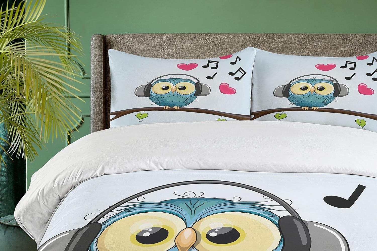 image:imageAmbesonne Halloween Duvet Cover Set Funny Bat with Plate Boo Fangs Scare Frighten Seasonal Cartoon Print Decorative 2 Piece Bedding Set with 1 Pillow Sham Twin Size White OrangeBlue Brown