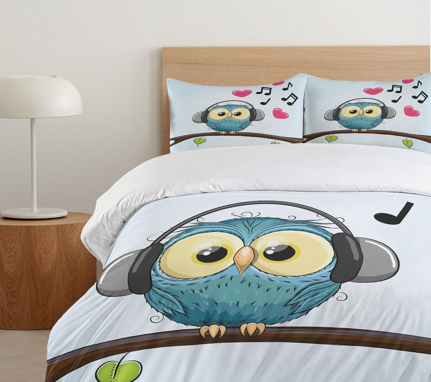 image:imageAmbesonne Halloween Duvet Cover Set Funny Bat with Plate Boo Fangs Scare Frighten Seasonal Cartoon Print Decorative 2 Piece Bedding Set with 1 Pillow Sham Twin Size White OrangeBlue Brown