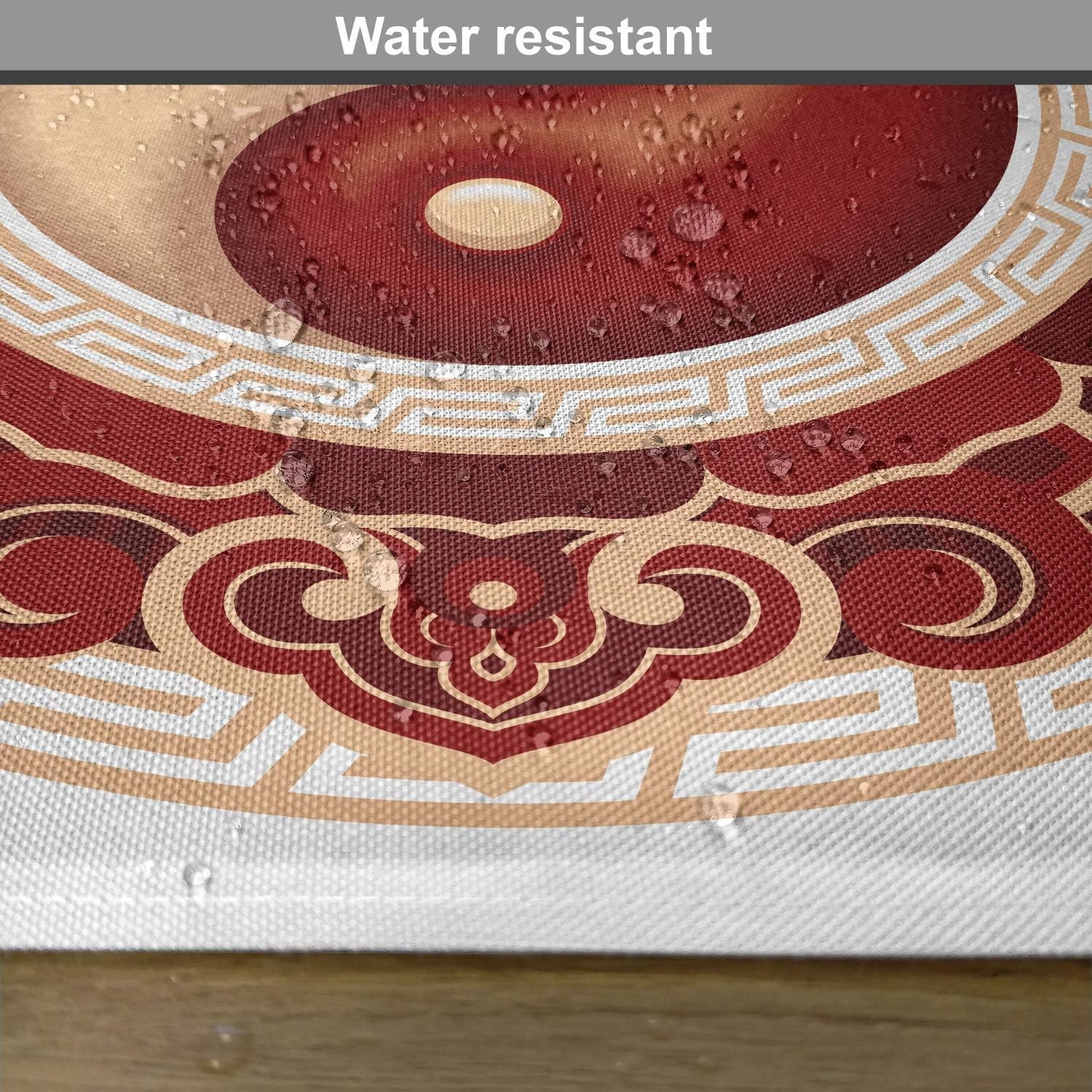 image:imageAmbesonne Ying Yang Place Mats Set of 4 Traditional Cultural Floral Ornamental Patterns Balance Washable Fabric Placemats for Dining Table Standard Size Maroon White