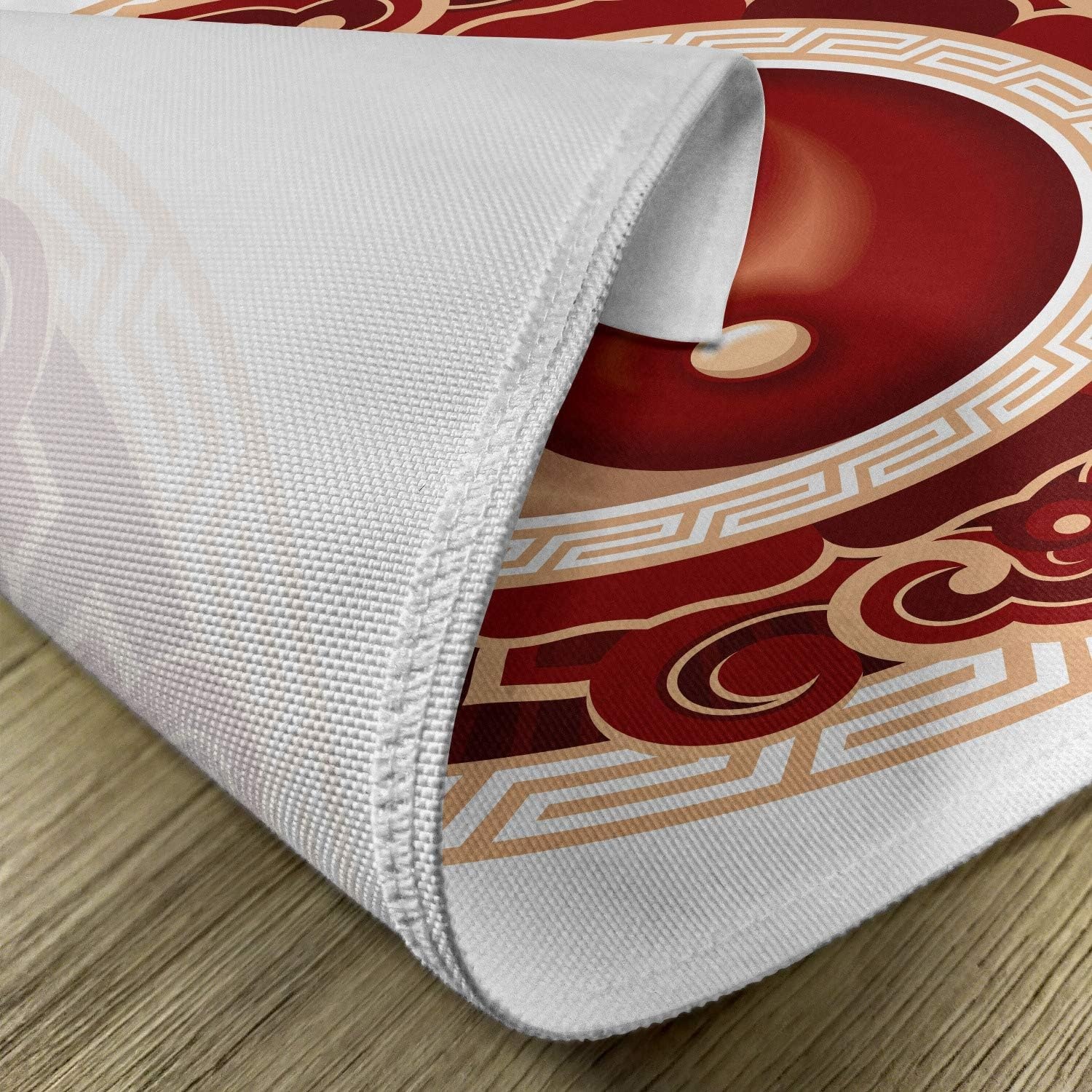 image:imageAmbesonne Ying Yang Place Mats Set of 4 Traditional Cultural Floral Ornamental Patterns Balance Washable Fabric Placemats for Dining Table Standard Size Maroon White