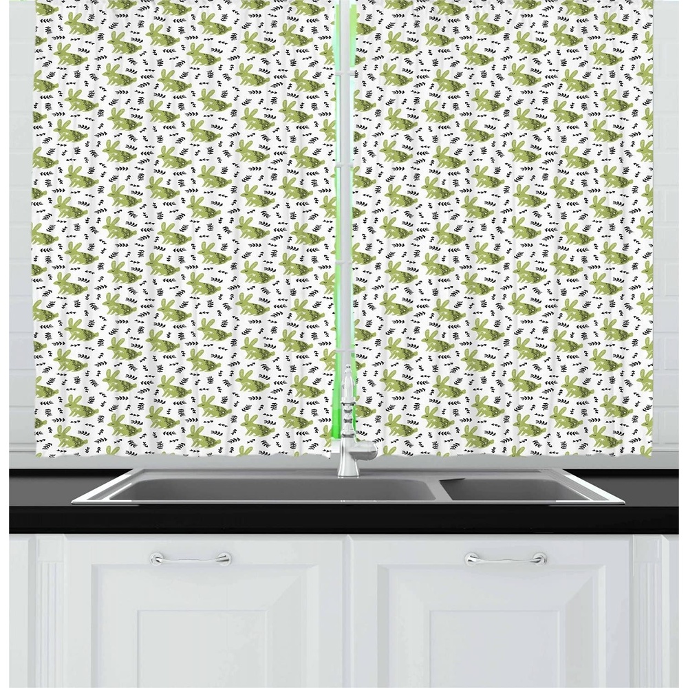 image:imageAmbesonne Nursery Kitchen Curtains Yellow Color Construction Site Machinery and Signs Cartoon Illustration Window Drapes 2 Panel Set for Kitchen Cafe Decor 55 x 39 Earth Yellow Black RedPistachio Green Black