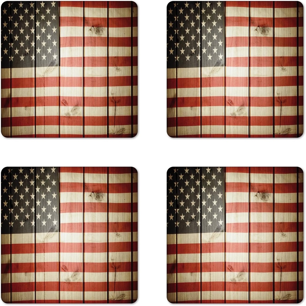 image:imageAmbesonne USA Coaster Set of 4 Welcome to Fabulous Las Vegas Nevada Sign Detailed Picture Traveler Urban Road Design Square Hardboard Gloss Coasters Standard Size Navy RedCoral Cream