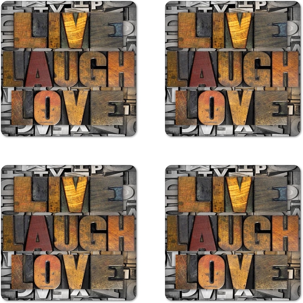 image:imageAmbesonne USA Coaster Set of 4 Welcome to Fabulous Las Vegas Nevada Sign Detailed Picture Traveler Urban Road Design Square Hardboard Gloss Coasters Standard Size Navy RedBrown Grey