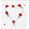 Ambesonne Barbed Wire Shower Curtain, Valentine Background with Heart Roses Chain Barbed Wire and Butterflies, Cloth Fabric Bathroom Decor Set with Hooks, 69″ W x 84″ L, Red Grey(69″W x 70″L (Pack of 1))