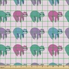 Ambesonne Cactus Fabric by The Yard, Flamingos and Sleeping Plants in Pots Cartoon Pattern Tropical Bird, Decorative Fabric for Upholstery and Home Accents, 1 Yard, Pink Green(Pink Teal)