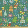 Ambesonne Cactus Fabric by The Yard, Flamingos and Sleeping Plants in Pots Cartoon Pattern Tropical Bird, Decorative Fabric for Upholstery and Home Accents, 1 Yard, Pink Green(Teal Multicolor)