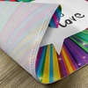 Ambesonne Colorful Place Mats Set of 4, Vintage All You Need is Love Inspirational Speech Bubble Hippie Retro Poster Print, Washable Fabric Placemats for Dining Table, Standard Size, White