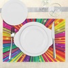 Ambesonne Colorful Place Mats Set of 4, Vintage All You Need is Love Inspirational Speech Bubble Hippie Retro Poster Print, Washable Fabric Placemats for Dining Table, Standard Size, White
