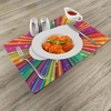 Ambesonne Colorful Place Mats Set of 4, Vintage All You Need is Love Inspirational Speech Bubble Hippie Retro Poster Print, Washable Fabric Placemats for Dining Table, Standard Size, White