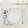 Ambesonne Lavender Place Mats Set of 4, Aromatic Herbs Bouquet on Rustic Wood Planks Fresh Country, Washable Fabric Placemats for Dining Table, Standard Size, Olive Green