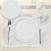 Ambesonne Marble Place Mats Set of 4, Stained Marbled Background Image Abstract Textures Monochromatic Design Print, Washable Fabric Placemats for Dining Room Kitchen Table Decor, White Pale Grey