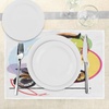 Ambesonne Motorcycle Place Mats Set of 4, Sketch of Biker Performing Image on Abstract Colorful Background Modern Print, Washable Fabric Placemats for Dining Table, Standard Size, Yellow Black