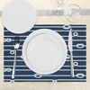 Ambesonne Navy Blue Place Mats Set of 4, Horizontal Marine Knots Undone Bowline Sailor Sailing Theme Summer Sun Print, Washable Fabric Placemats for Dining Table, Standard Size, White and Blue