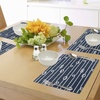 Ambesonne Navy Blue Place Mats Set of 4, Horizontal Marine Knots Undone Bowline Sailor Sailing Theme Summer Sun Print, Washable Fabric Placemats for Dining Table, Standard Size, White and Blue