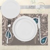 Ambesonne Paisley Place Mats Set of 4, Oriental Motifs with Swirled Branch and Flower Pattern Bohemian Art, Washable Fabric Placemats for Dining Table, Standard Size, Pale Brown Blue