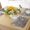 Ambesonne Paisley Place Mats Set of 4, Oriental Motifs with Swirled Branch and Flower Pattern Bohemian Art, Washable Fabric Placemats for Dining Table, Standard Size, Pale Brown Blue