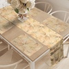 Ambesonne Vintage Table Runner & Placemats, Birds and Dragonflies with Modern Linear Style Animal Inspired Design, Set for Dining Table Decor, Placemat 4 pcs + Runner 16″x72″, Pastel Brown Pale Orange