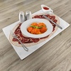 Ambesonne Ying Yang Place Mats Set of 4, Traditional Cultural Floral Ornamental Patterns Balance, Washable Fabric Placemats for Dining Table, Standard Size, Maroon White