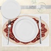 Ambesonne Ying Yang Place Mats Set of 4, Traditional Cultural Floral Ornamental Patterns Balance, Washable Fabric Placemats for Dining Table, Standard Size, Maroon White