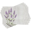 Ambesonne Lavender Place Mats Set of 4, Aromatic Herbs Bouquet on Rustic Wood Planks Fresh Country, Washable Fabric Placemats for Dining Table, Standard Size, Olive Green