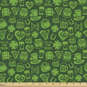 Ambesonne Cactus Fabric by The Yard, Flamingos and Sleeping Plants in Pots Cartoon Pattern Tropical Bird, Decorative Fabric for Upholstery and Home Accents, 1 Yard, Pink Green(Lime Green)