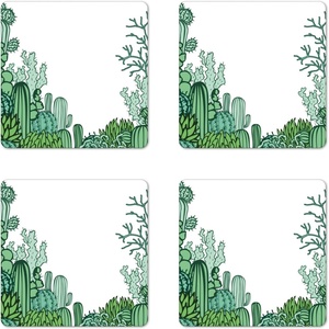 Ambesonne USA Coaster Set of 4, Welcome to Fabulous Las Vegas Nevada Sign Detailed Picture Traveler Urban Road Design, Square Hardboard Gloss Coasters, Standard Size, Navy Red(Light Green)