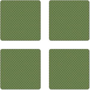Ambesonne USA Coaster Set of 4, Welcome to Fabulous Las Vegas Nevada Sign Detailed Picture Traveler Urban Road Design, Square Hardboard Gloss Coasters, Standard Size, Navy Red(Olive Green)