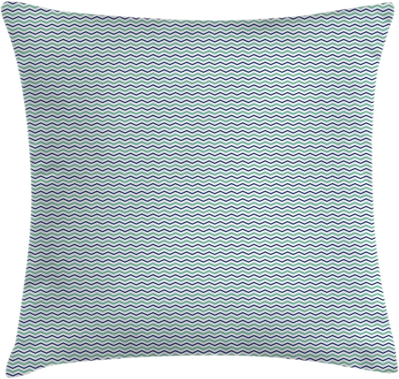 image:imageAmbesonne Modern Throw Pillow Cushion Cover Patchwork Style Bunch of Mixed with Squares Stripes Bands Artwork Decorative Square Accent Pillow Case 16 X 16 Charcoal GreyMint Green