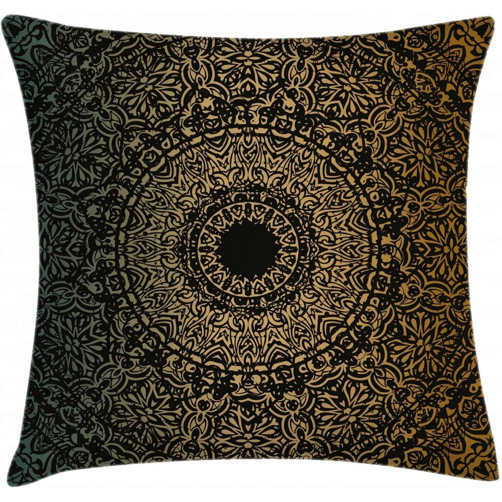 image:imageAmbesonne Modern Throw Pillow Cushion Cover Patchwork Style Bunch of Mixed with Squares Stripes Bands Artwork Decorative Square Accent Pillow Case 16 X 16 Charcoal GreyYellow Black Green