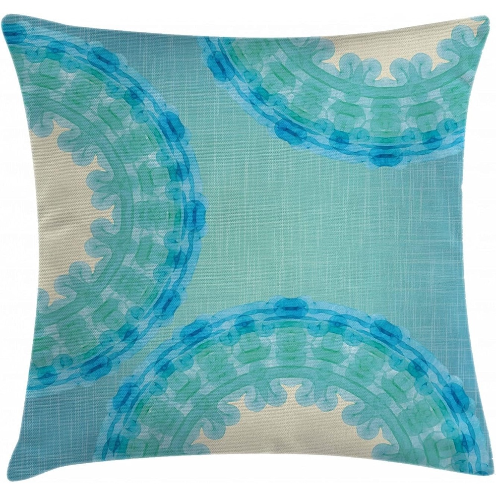 image:imageAmbesonne Modern Throw Pillow Cushion Cover Patchwork Style Bunch of Mixed with Squares Stripes Bands Artwork Decorative Square Accent Pillow Case 16 X 16 Charcoal GreyBlue Navy