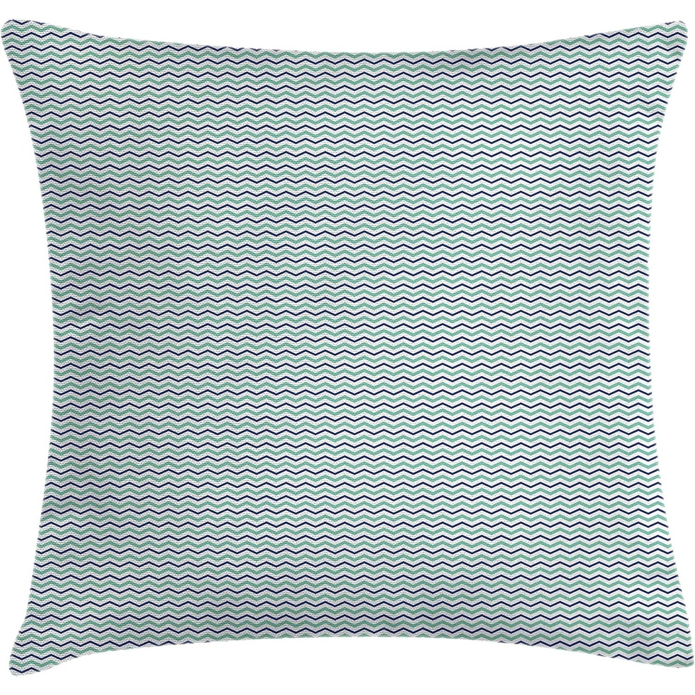 image:imageAmbesonne Modern Throw Pillow Cushion Cover Patchwork Style Bunch of Mixed with Squares Stripes Bands Artwork Decorative Square Accent Pillow Case 16 X 16 Charcoal GreyMint Green