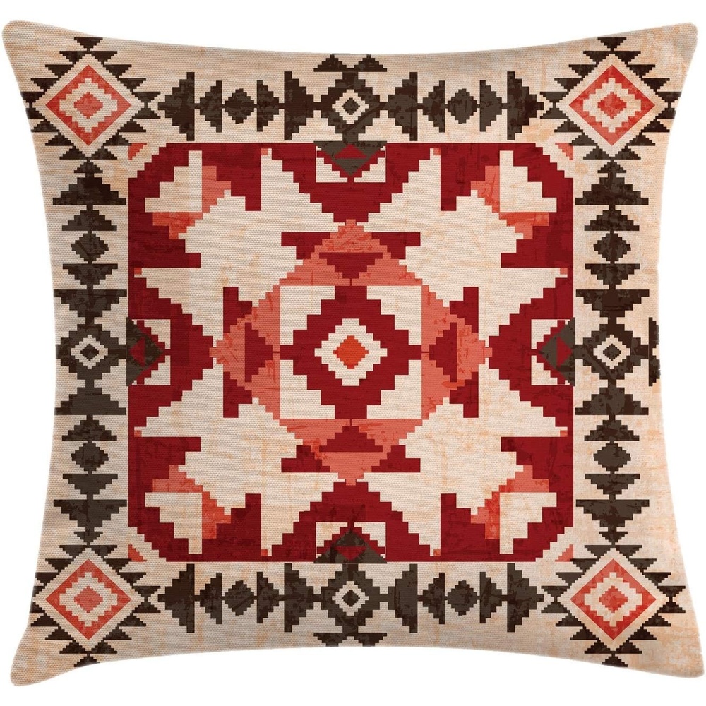 image:imageAmbesonne Tribal Throw Pillow Cushion Cover Original National Heritage Maya Pyramids Local Region Esoteric Myth Motive Decorative Square Accent Pillow Case 20 X 20 MaroonMaroon