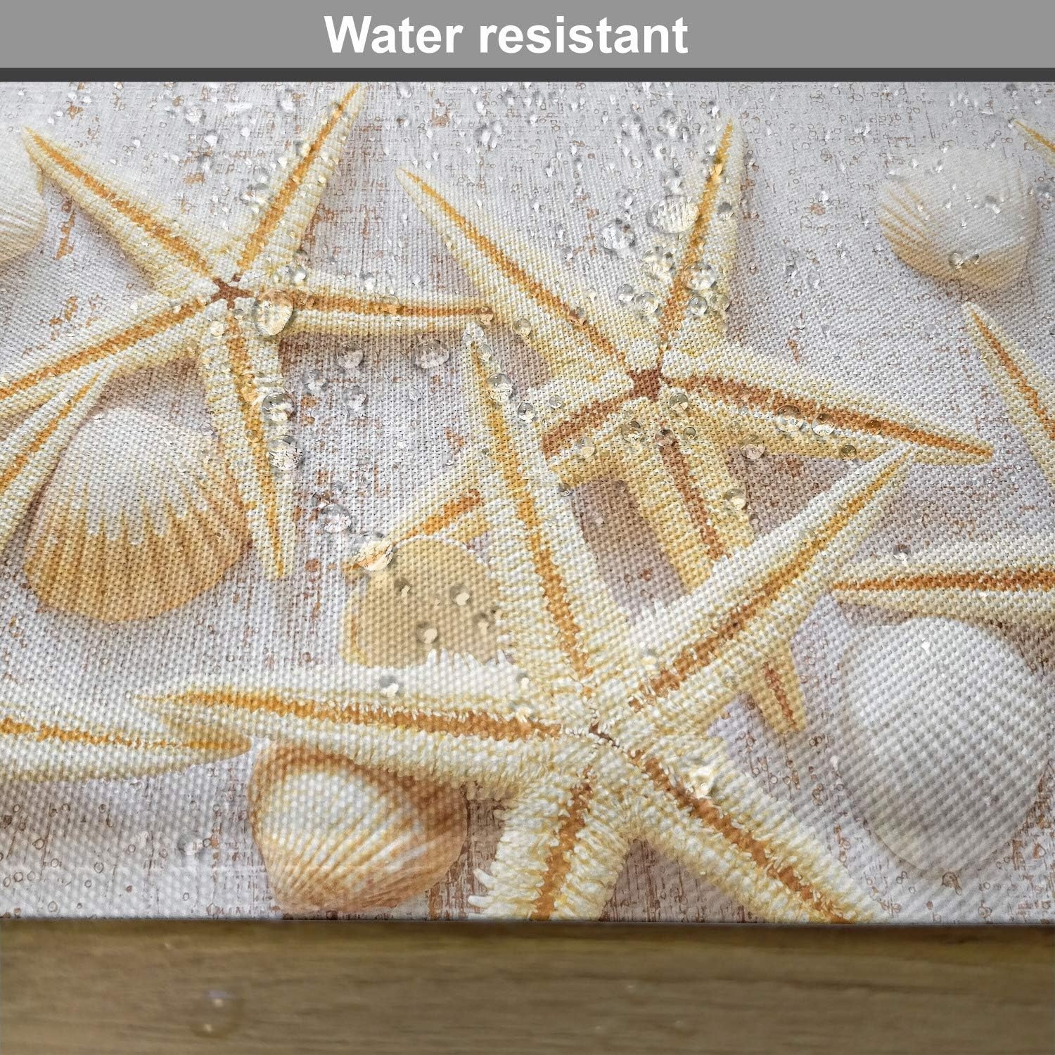 image:imageAmbesonne Seashells Place Mats Set of 4 Sea Shells on Timber Pattern Tropical Honeymoon Getaways Classic Marine Theme Washable Fabric Placemats for Dining Room Kitchen Table Decor Pearl Ivory
