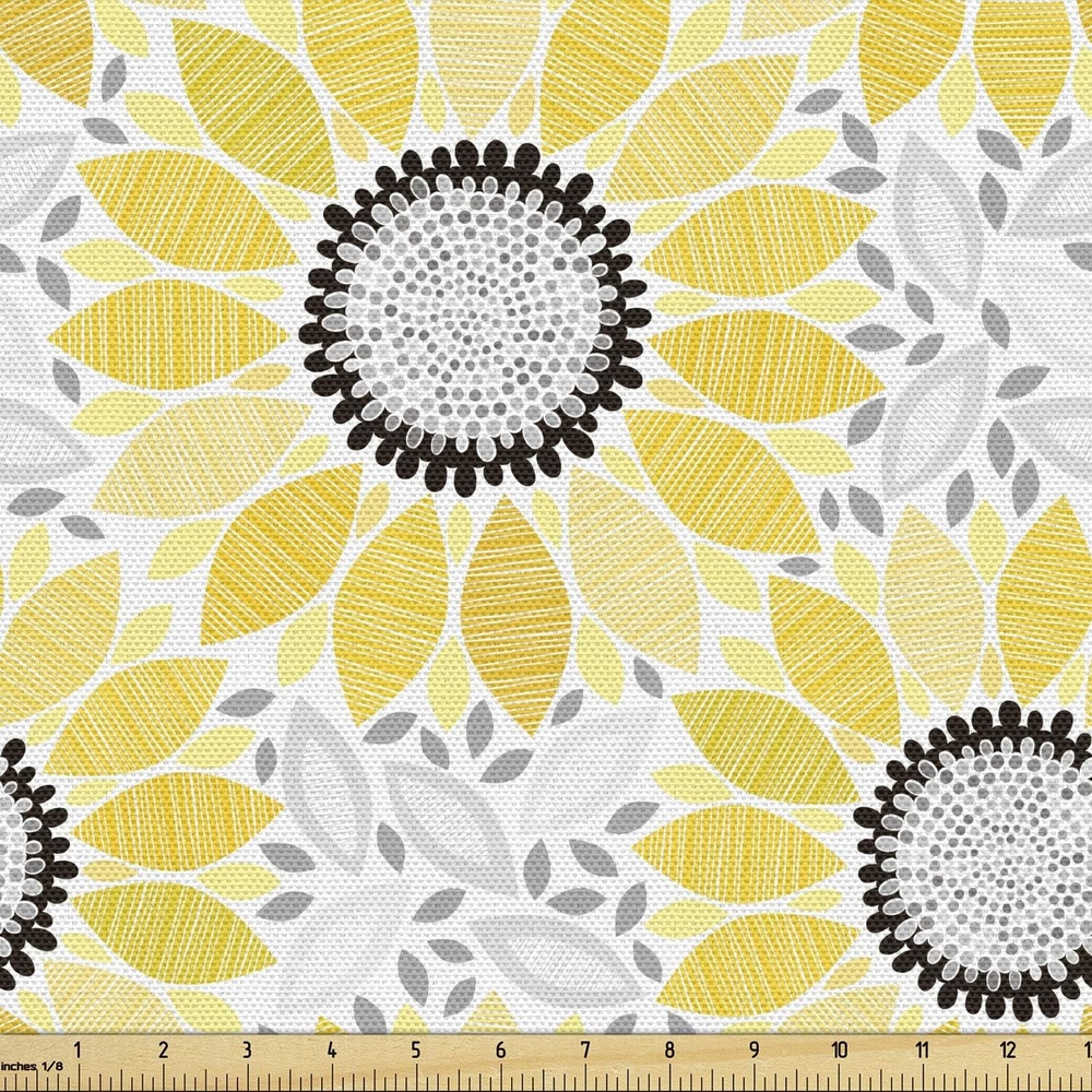 image:imageAmbesonne Cartoon Fabric by The Yard Images of Pink Pigs Wearing Clothes and Balloons Hearts Along Yellow Stars Decorative Fabric for Upholstery and Home Accents 1 Yard Pink BlueYellow Gray