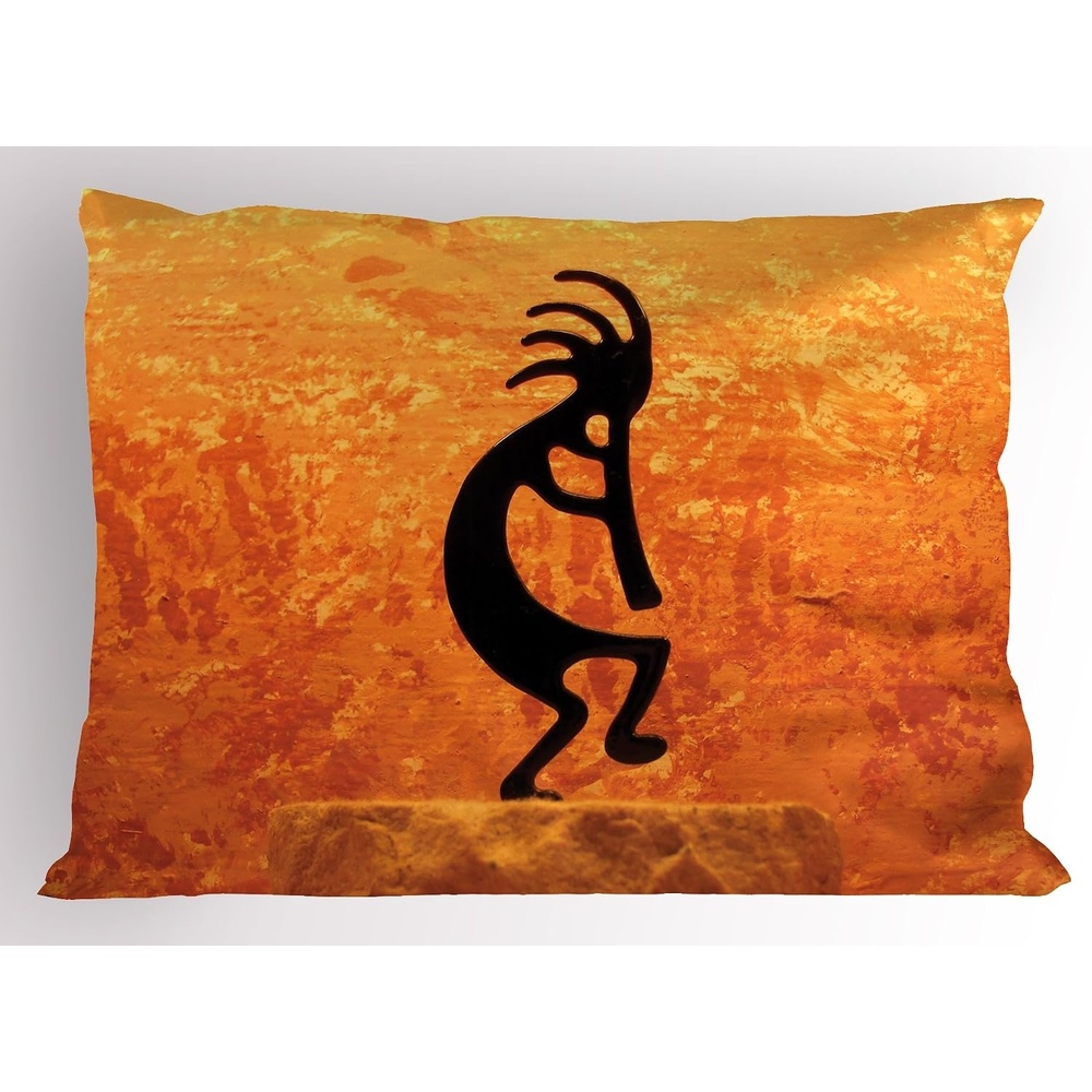 image:imageAmbesonne Music Pillow Sham Rainbow with Musical Notes Cloudscape in Cartoon Style Funny Artwork Symphony Sky Decorative Standard Size Printed Pillowcase 26 X 20 Azure BlueOrange Black