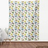 Ambesonne Cartoon Fabric by The Yard, Images of Pink Pigs Wearing Clothes and Balloons Hearts Along Yellow Stars, Decorative Fabric for Upholstery and Home Accents, 1 Yard, Pink Blue(Blue Yellow)