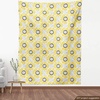Ambesonne Cartoon Fabric by The Yard, Images of Pink Pigs Wearing Clothes and Balloons Hearts Along Yellow Stars, Decorative Fabric for Upholstery and Home Accents, 1 Yard, Pink Blue(Yellow Gray)
