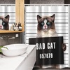 Ambesonne Cat Stall Shower Curtain, Bad Gang Cat in Jail Kitty Under Arrest Criminal Prisoner Hangover Work, Fabric Bathroom Decor Set with Hooks, 54″ W x 78″ L, Brown Black White